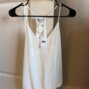Naked Zebra Cream Braided-Strap V-Neck Cami